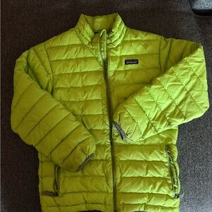 Patagonia Kids Neon Green Puffer Jacket